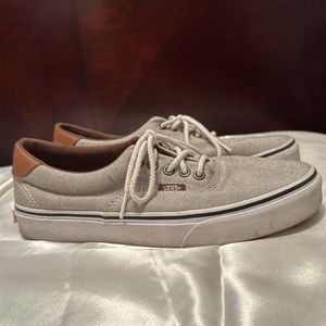 Gray Cloth/Leather Vans